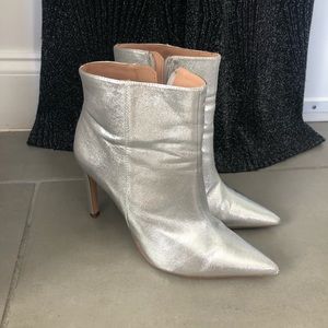 Zara silver booties
